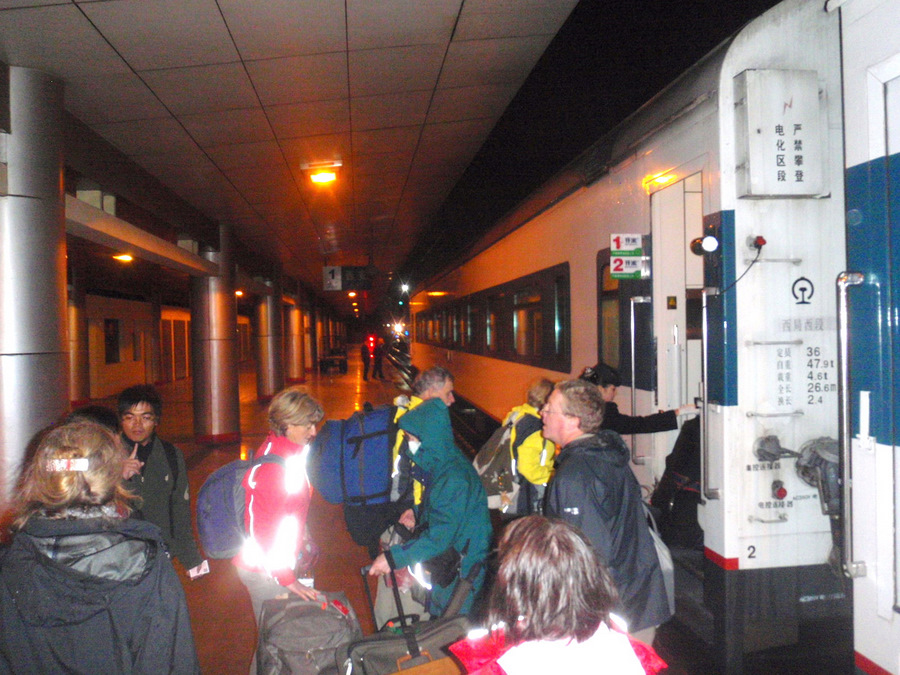 We are Boarding the Night train to Beijing with at least five minutes to spare.